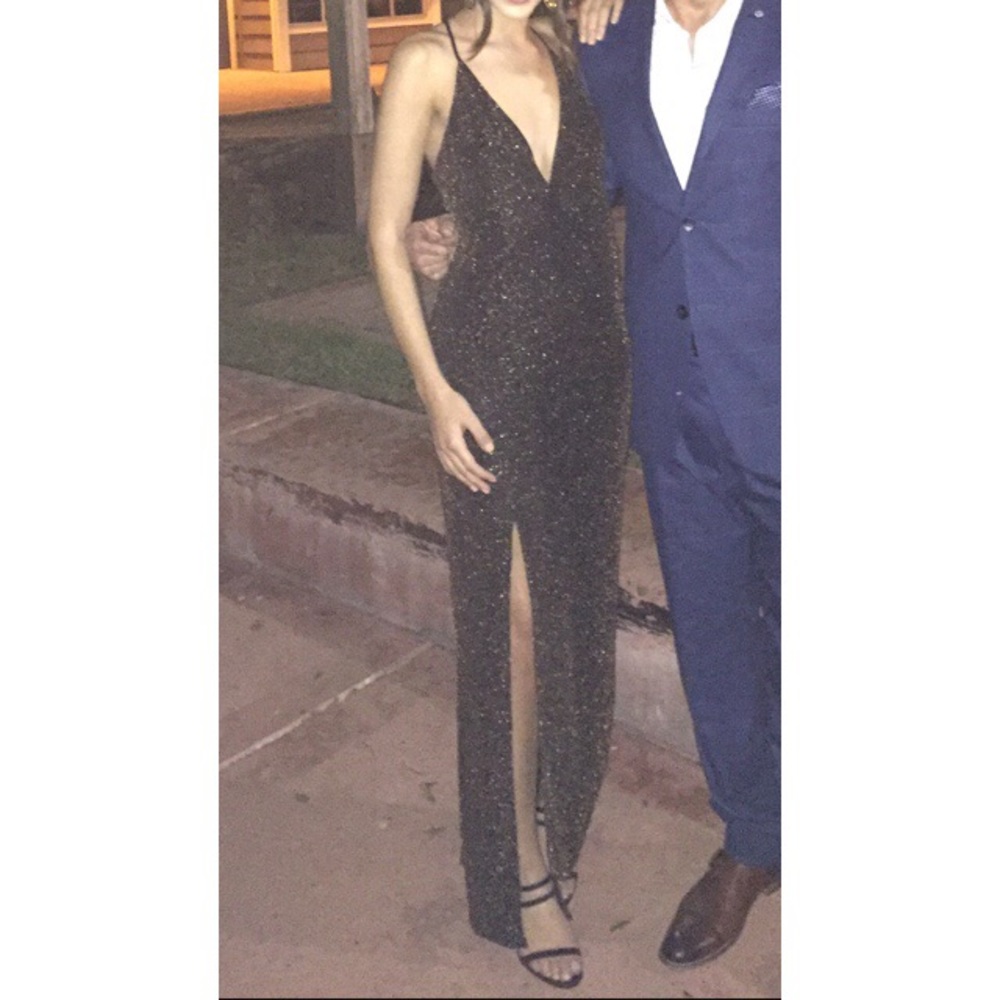 Black & Gold Long Leith Dress